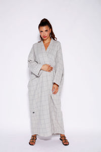 Linen Winter Abaya with Slit Pockets