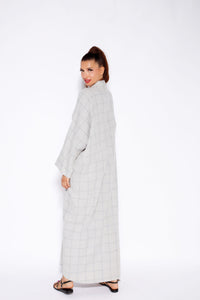 Linen Winter Abaya with Slit Pockets