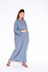 Linen Winter Abaya with Slit Pockets