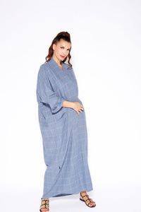 Linen Winter Abaya with Slit Pockets